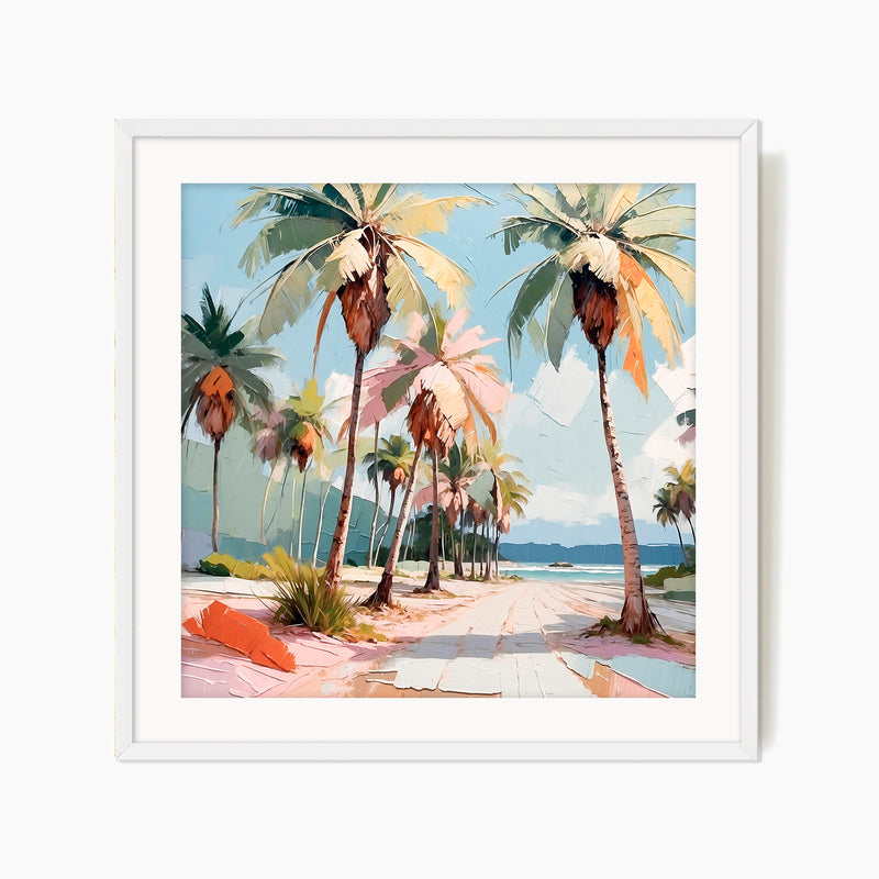 Palms on the Beach Square Print