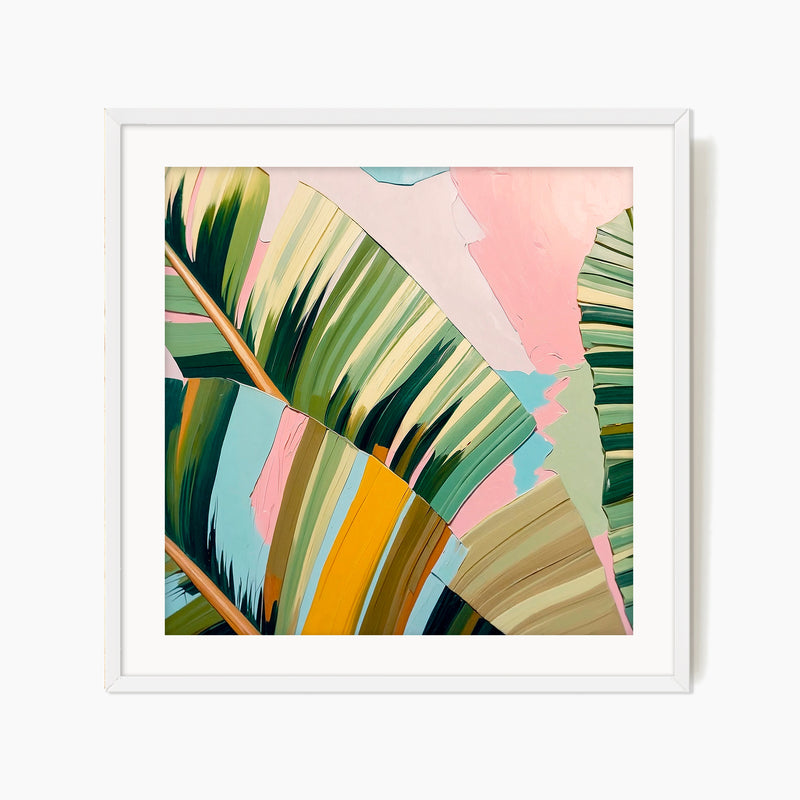 Bright Tropical Leaf Square Print