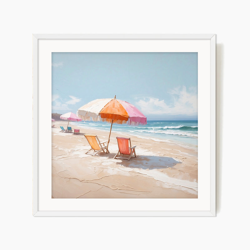 Beach Chairs Watercolor Print - Sage and Rose Prints