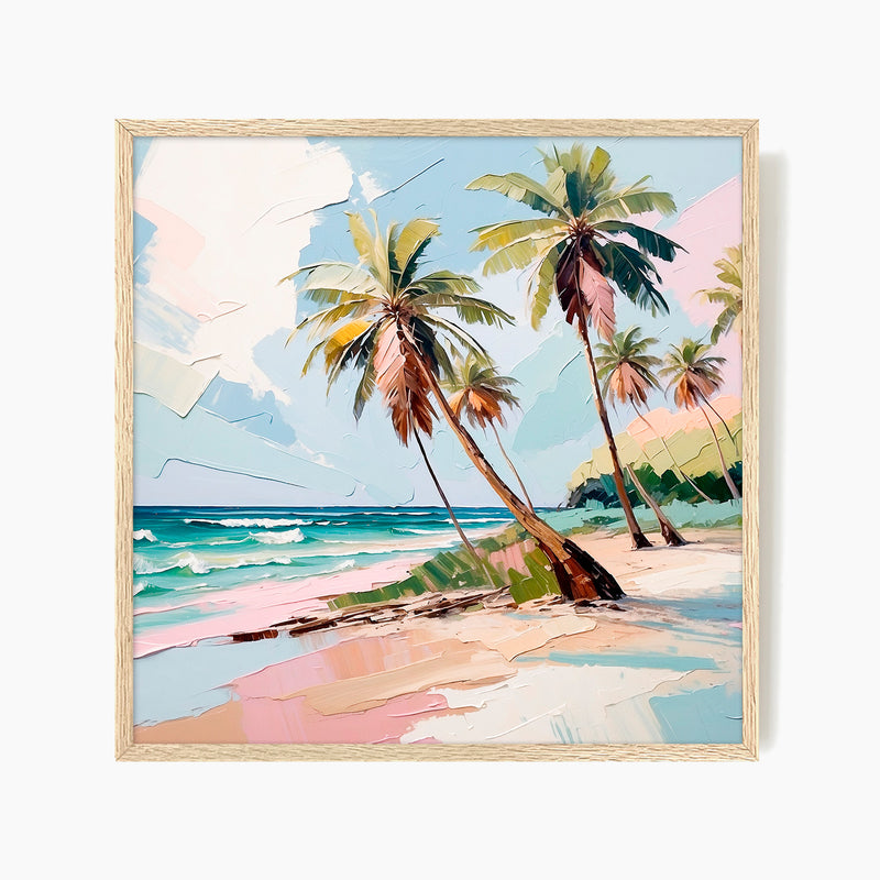 Tropical Beach Oil Painting Print