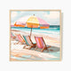 Tropical Beach Umbrellas Square Print