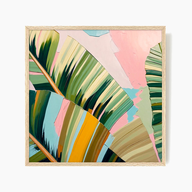 Bright Tropical Leaf Square Print