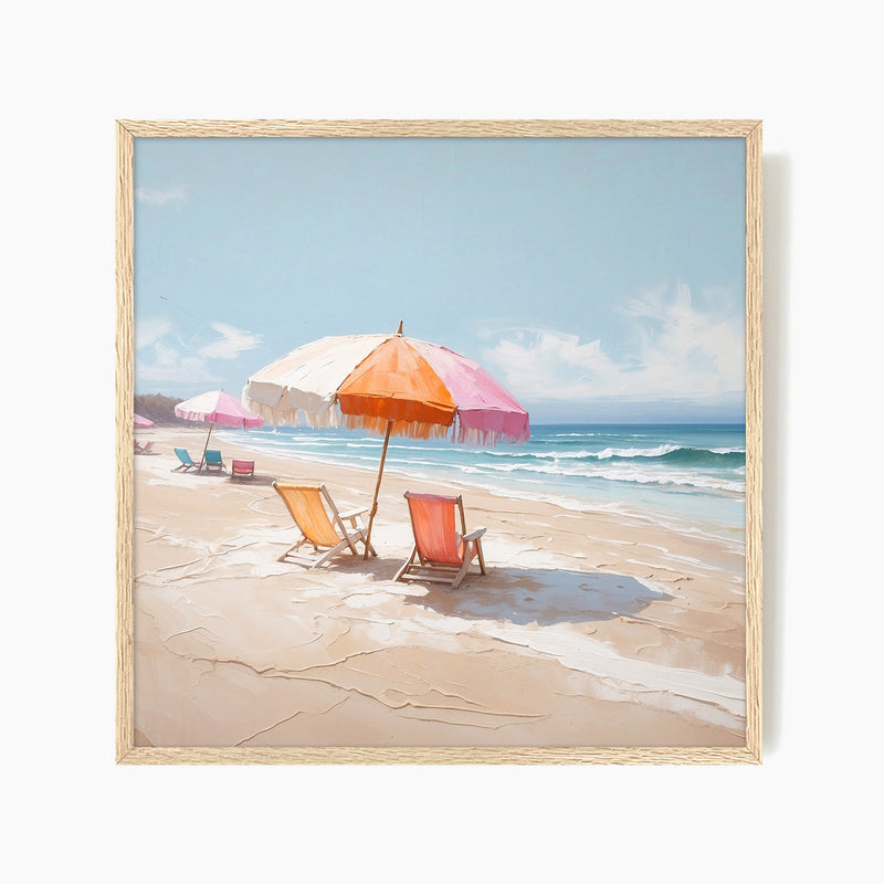 Beach Chairs Watercolor Print - Sage and Rose Prints