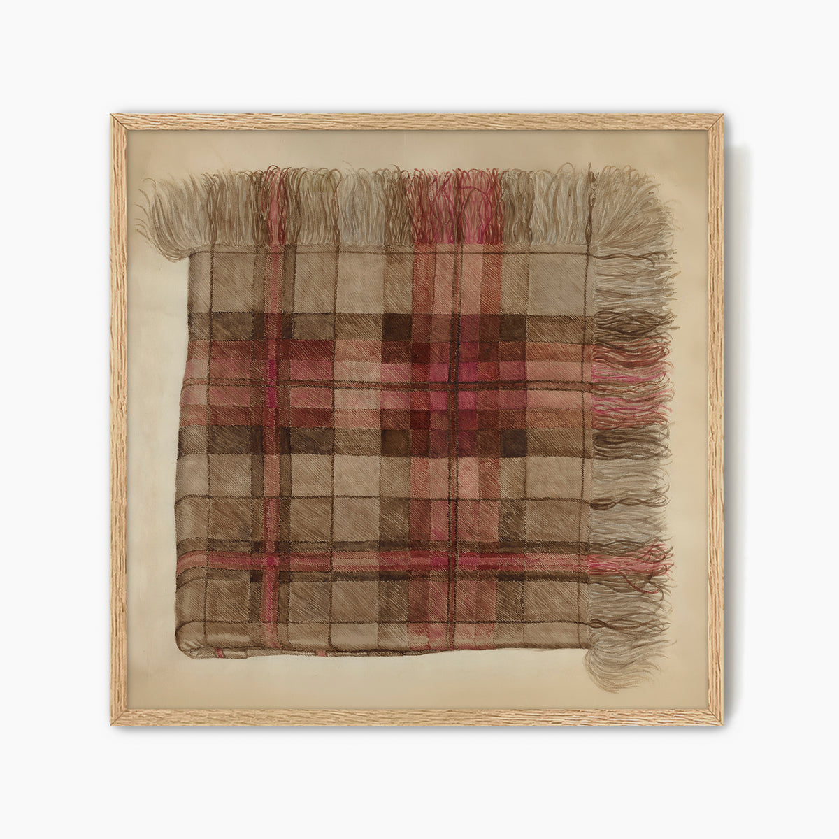 Historic Plaid Shawl Illustration