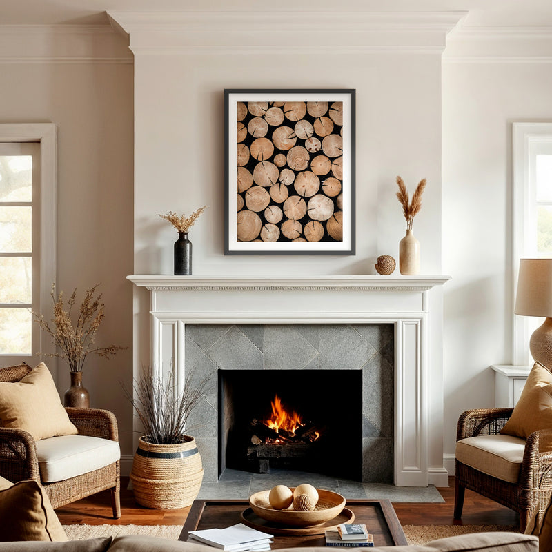 Chopped Wood Logs Photo Pattern - Sage and Rose Prints