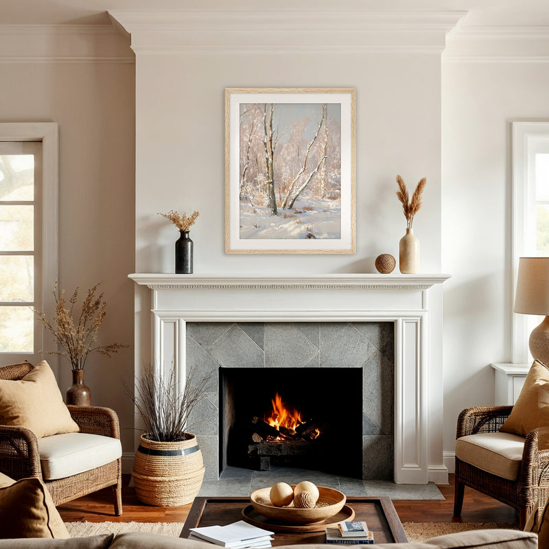 Bright Winter Forest Painting - Sage and Rose Prints