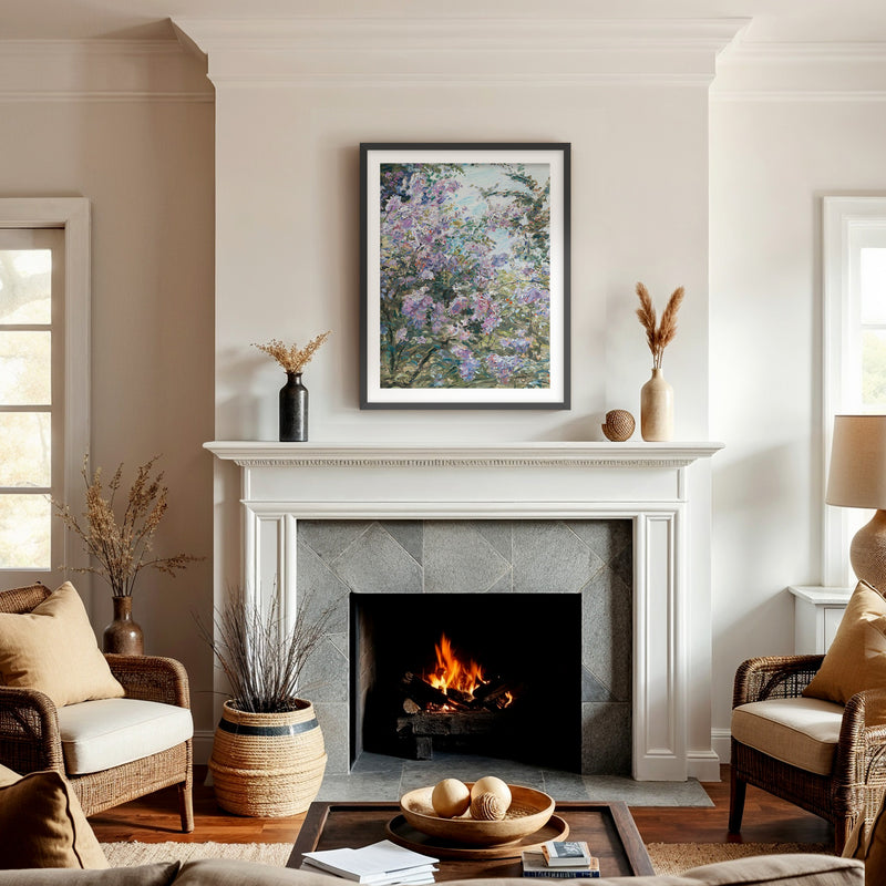 Impressionist Purple Flowers Print - Sage and Rose Prints