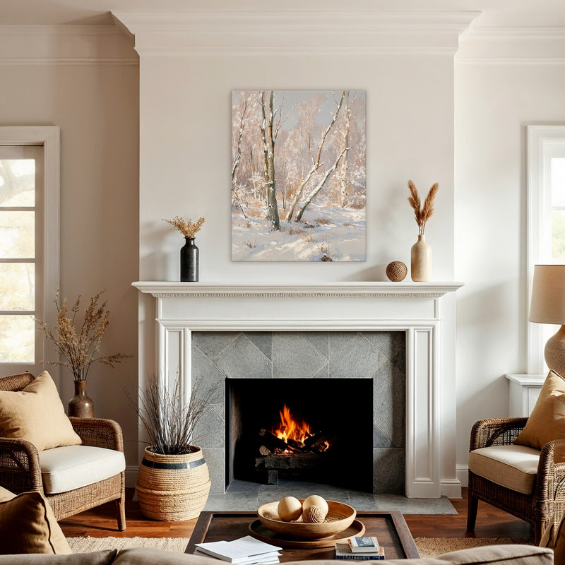 Bright Winter Forest Painting - Sage and Rose Prints