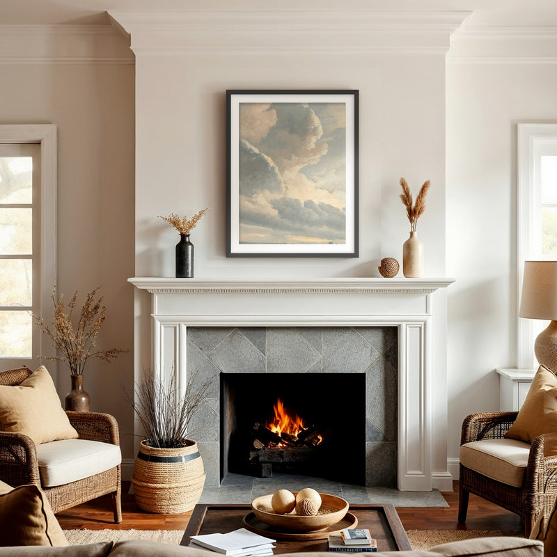 Muted Pink and Grey Clouds Print - Sage and Rose Prints