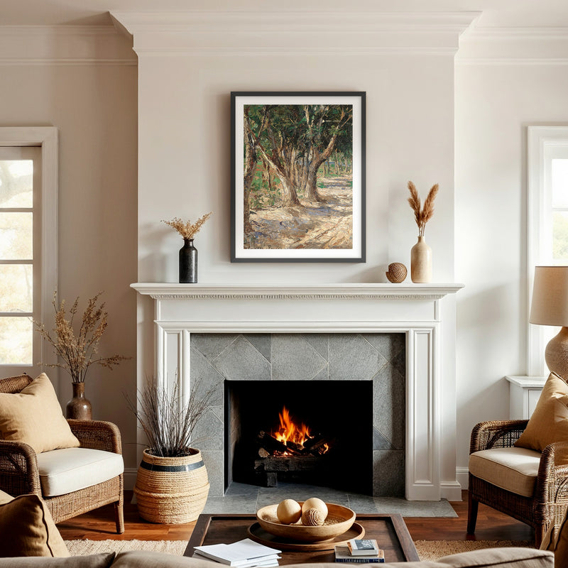 Elm Trees & Country Road - Sage and Rose Prints