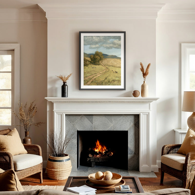 Gilded Meadow Scene - Sage and Rose Prints