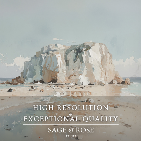 Beach Landscape Painting 24-1x - Sage and Rose Prints