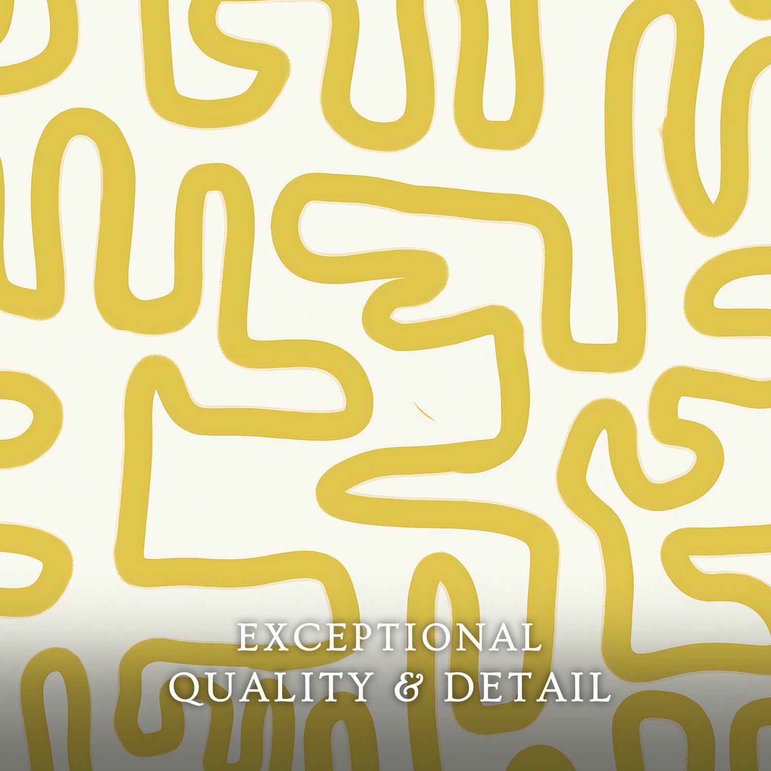 Yellow Organic Maze Print - Sage and Rose Prints