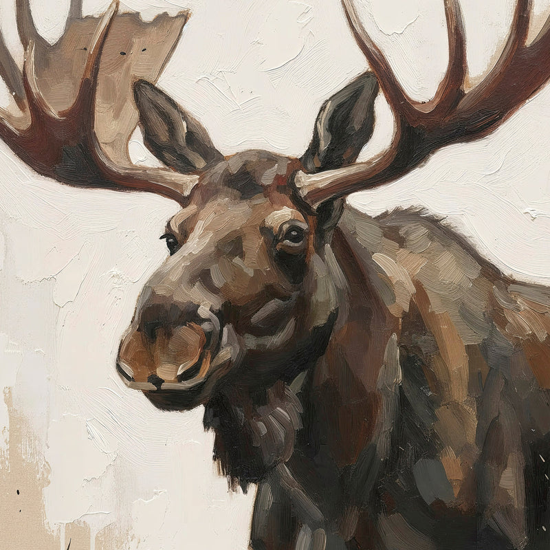 Moose Impressionist Painting Print - Sage and Rose Prints