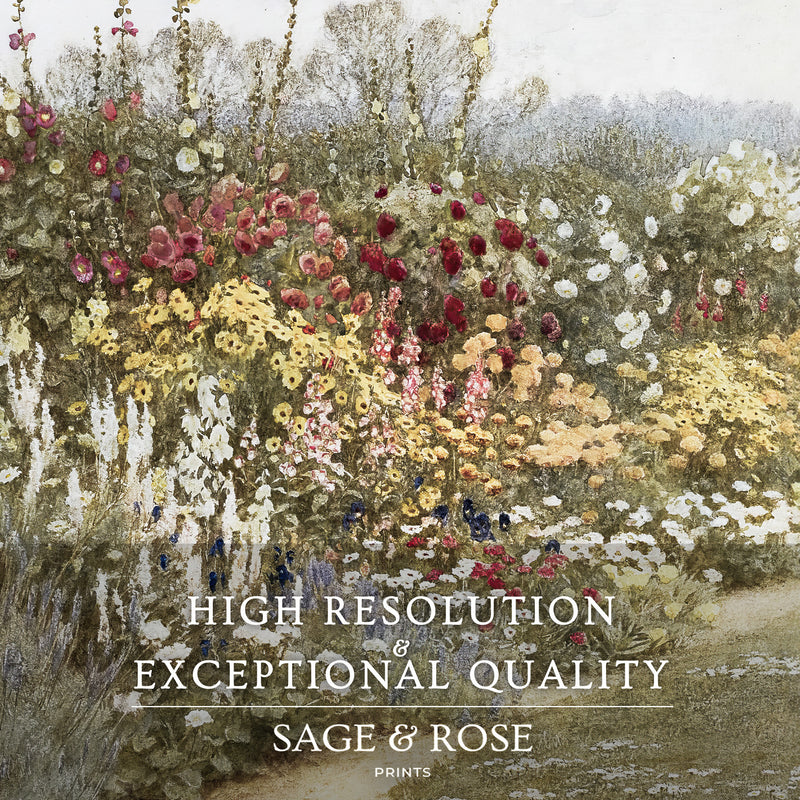 Impressionist Field of Flowers No1 - Sage and Rose Prints
