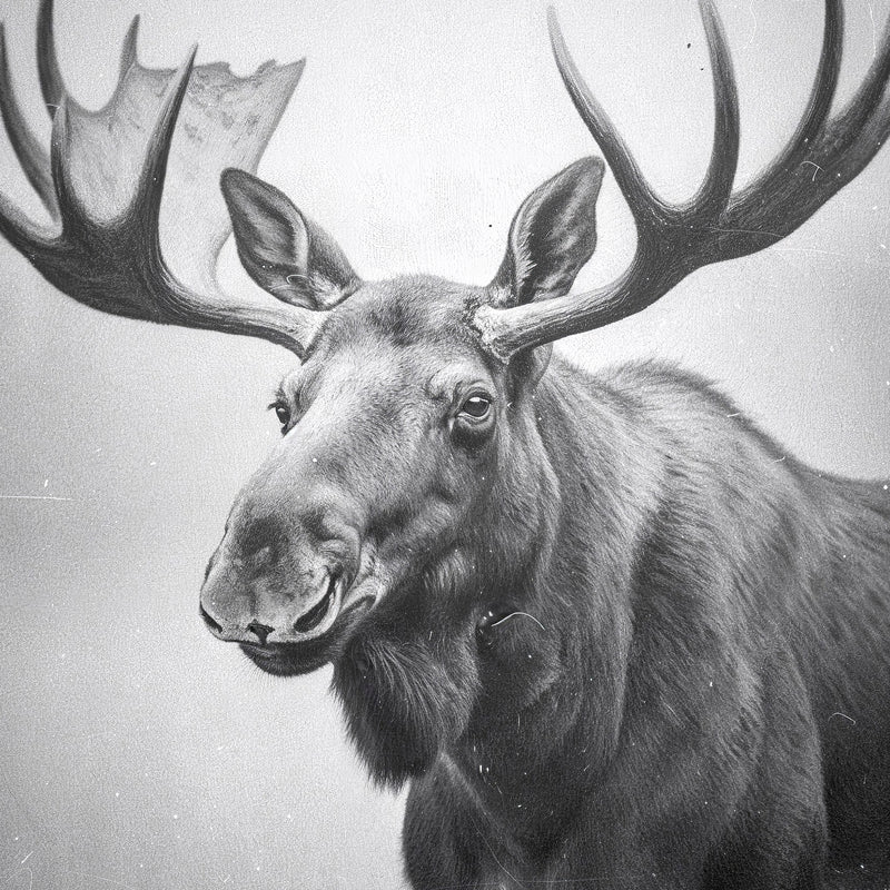 Black and White Moose Photograph - Sage and Rose Prints