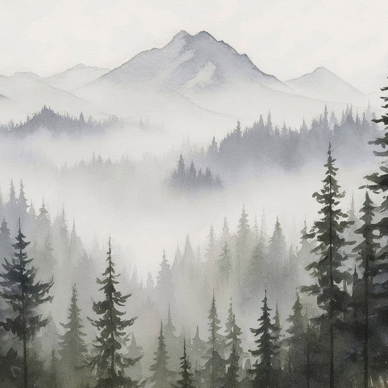 AK-10-Misty Mountains Forest Watercolor - Sage and Rose Prints
