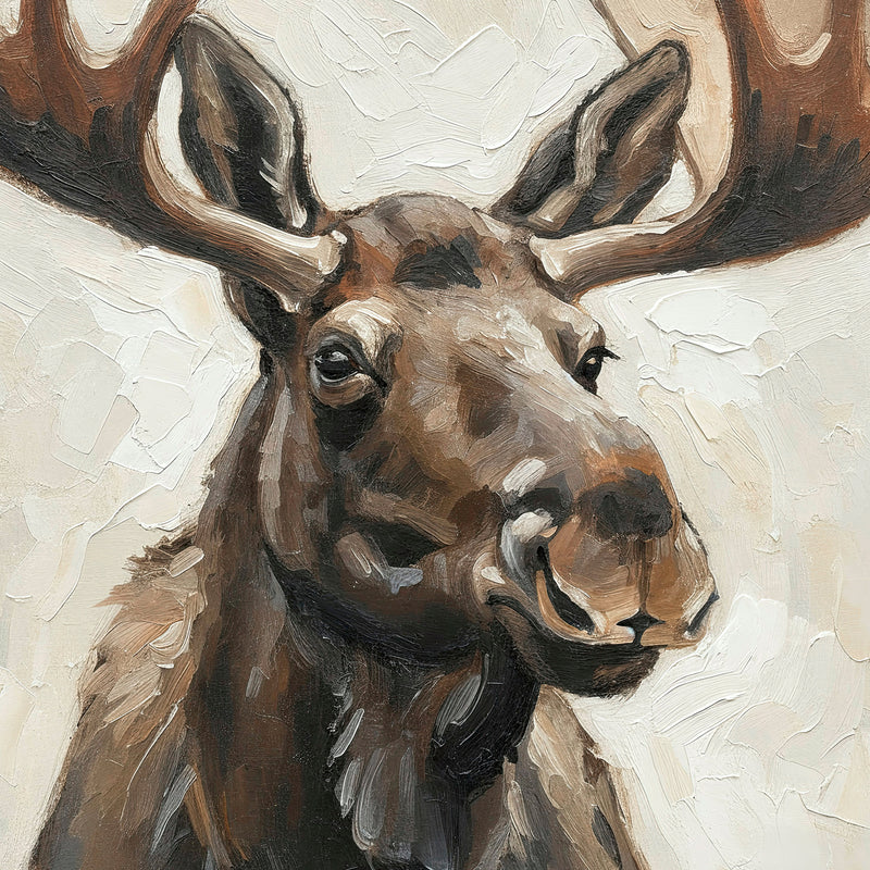 41- Impasto Moose Painting Print - Sage and Rose Prints