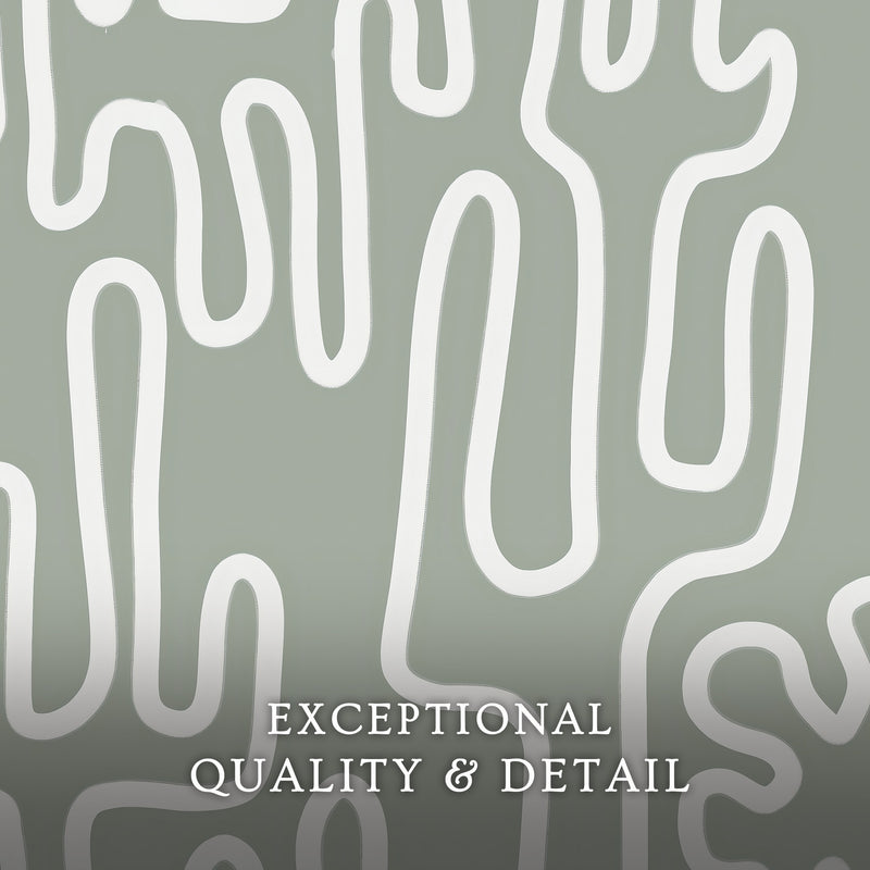 Abstract Cactus Line Art Print - Sage and Rose Prints