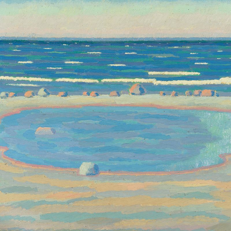 Teal Impressionist Beach Print - Sage and Rose Prints