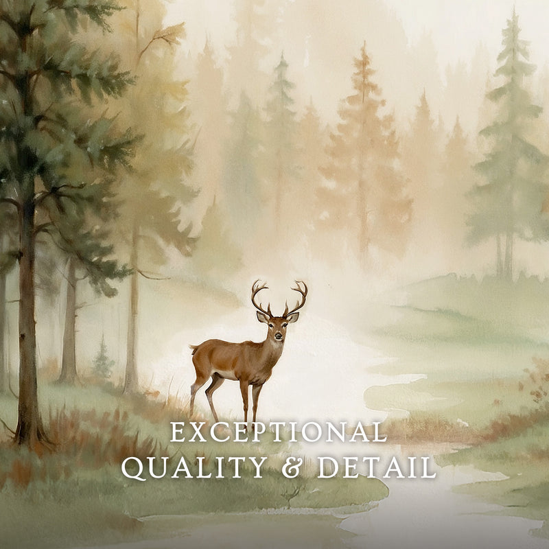 Dear Painting in a Fall Forest - Sage and Rose Prints