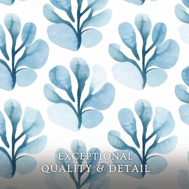 Powder Blue Organic Florals - Sage and Rose Prints