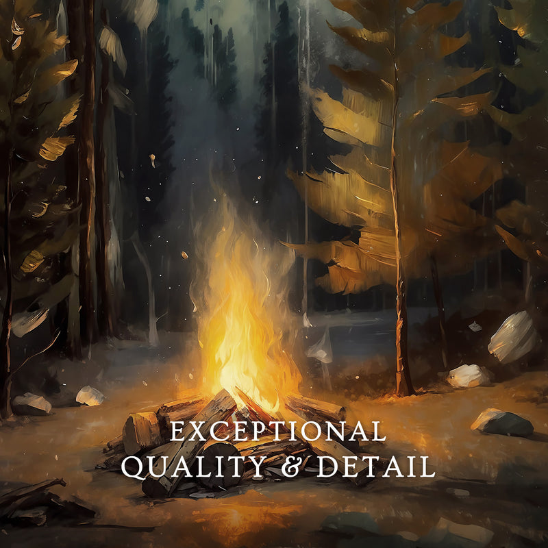 Cozy Campfire Forest Painting No1 - Sage and Rose Prints