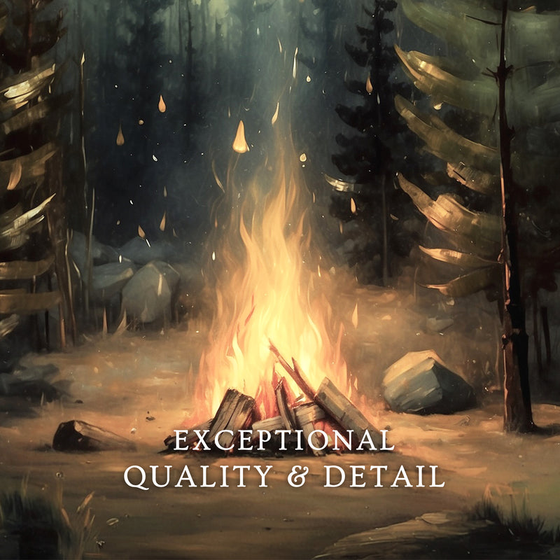 Cozy Campfire Forest Painting No2 - Sage and Rose Prints