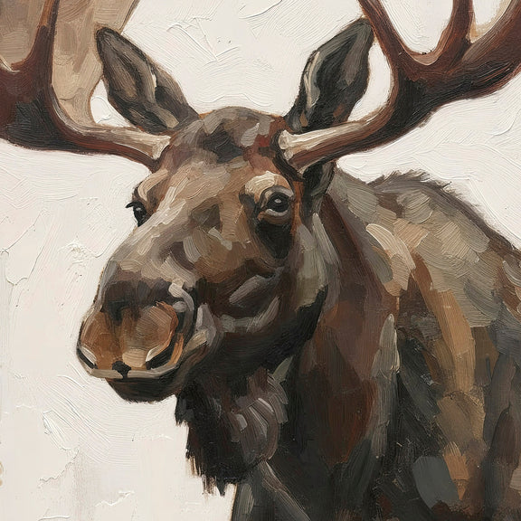 39- Moose Impressionist Painting Print - Sage and Rose Prints