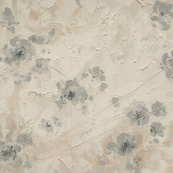 AK-50- Abstract Textured Flower Painting Print - Sage and Rose Prints