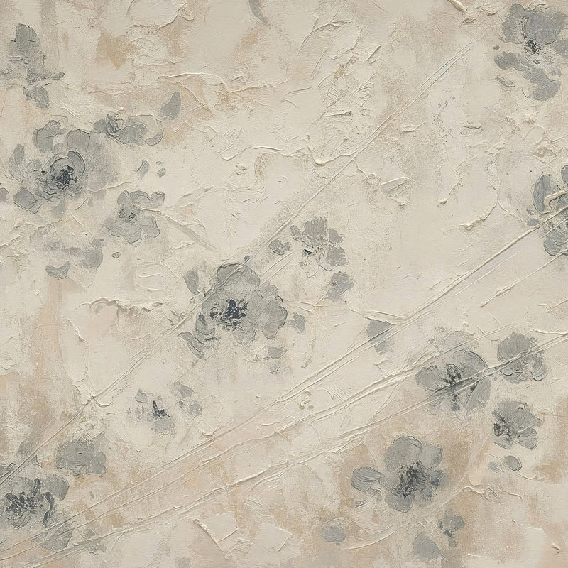 AK-50- Abstract Textured Flower Painting Print - Sage and Rose Prints