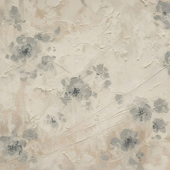 AK-50- Abstract Textured Flower Painting Print - Sage and Rose Prints