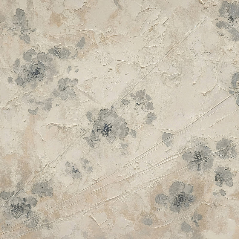 AK-50- Abstract Textured Flower Painting Print - Sage and Rose Prints