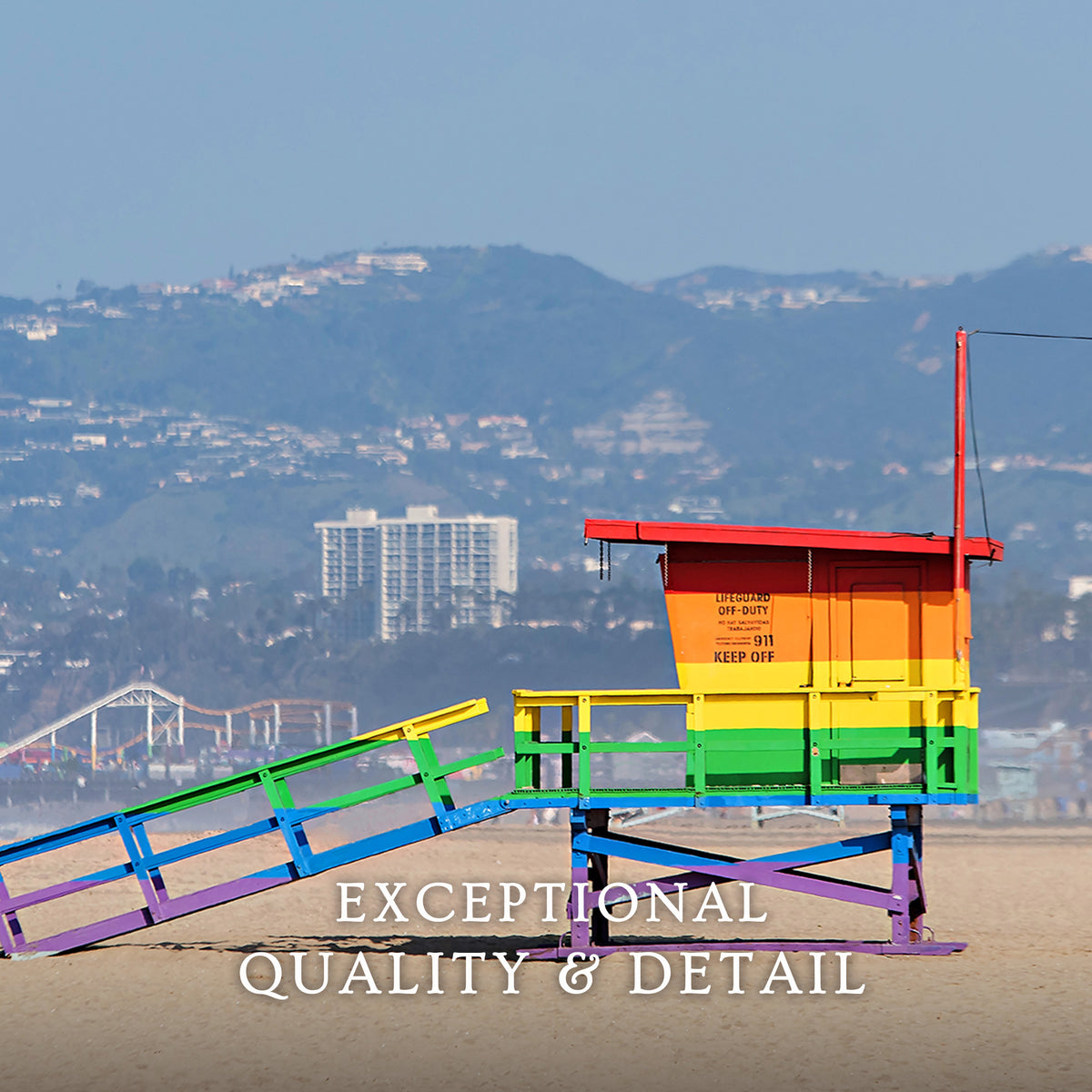 Rainbow Pride Life Guard Stand Beach Photo - Sage and Rose Prints