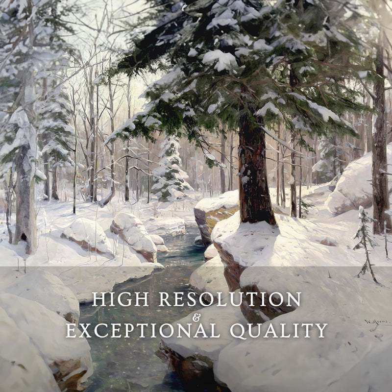 Snowy Forest Old Masters Triptych - Sage and Rose Prints