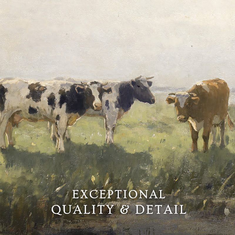 Old Masters Cow Pasture Painting No1 - Sage and Rose Prints