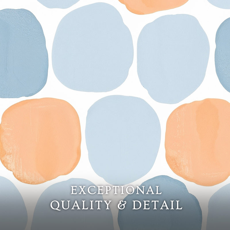 Steel Blue and Light Orange Print - Sage and Rose Prints