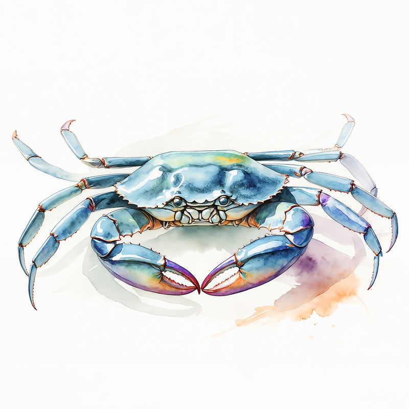Blue Crab Watercolor Print - Sage and Rose Prints