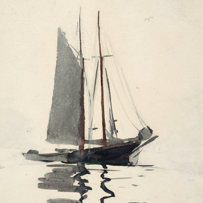 Neutral Sailboat Watercolor Print - Sage and Rose Prints