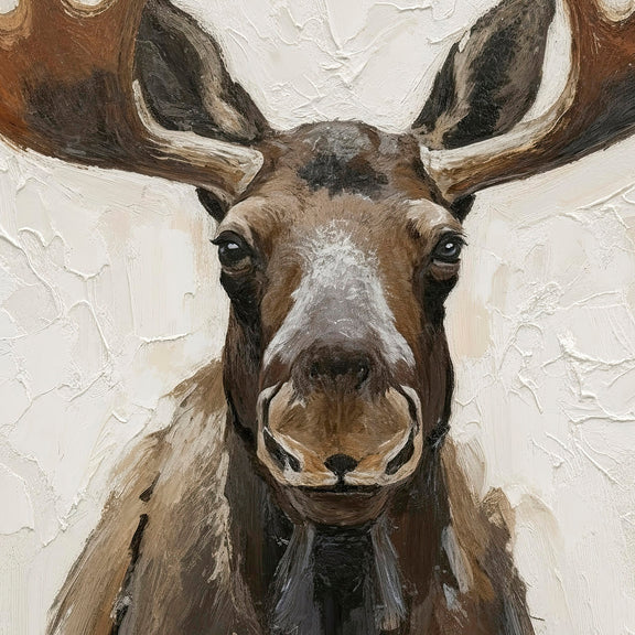 40- Portrait of a Moose Painting Print - Sage and Rose Prints