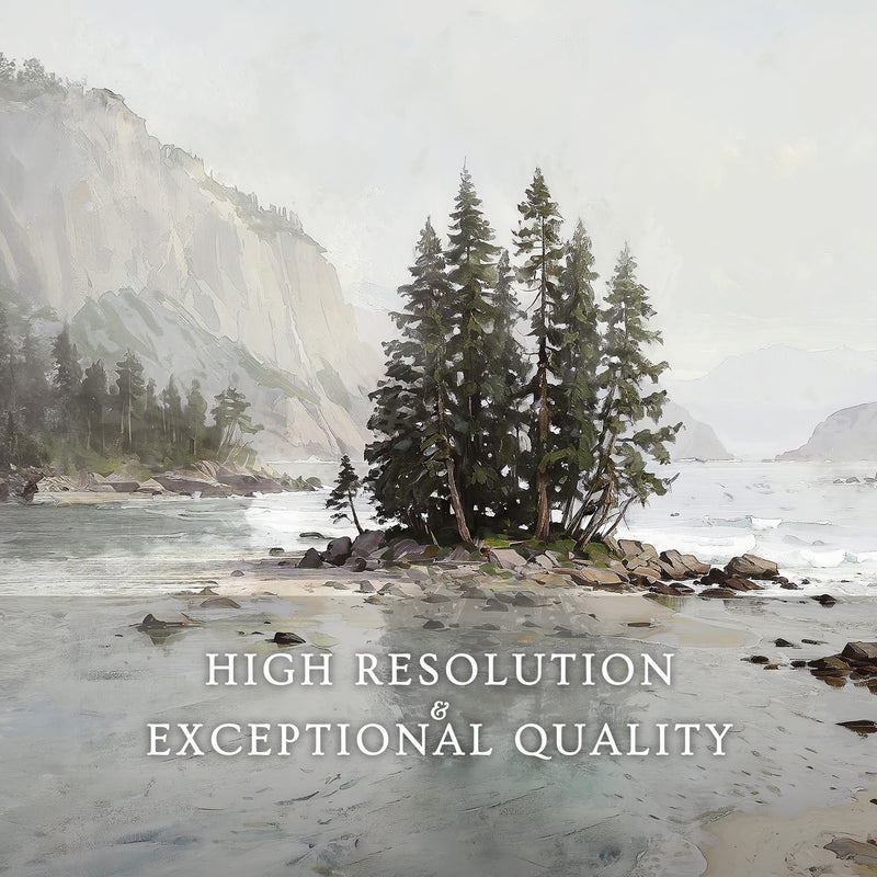 Misty Fjord Painting No1 - Sage and Rose Prints