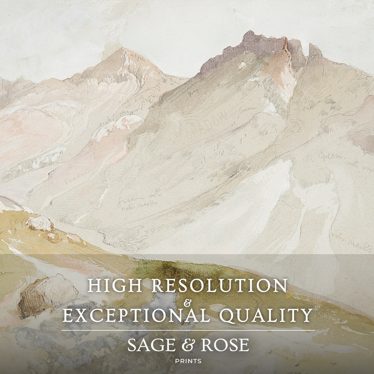 Neutral Desert Watercolor 2-Panel Set - Sage and Rose Prints