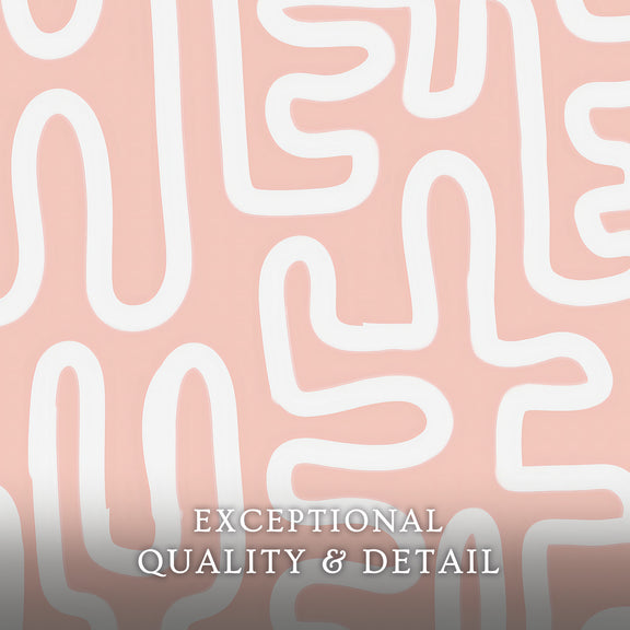 Coral Blush Organic Maze Art - Sage and Rose Prints
