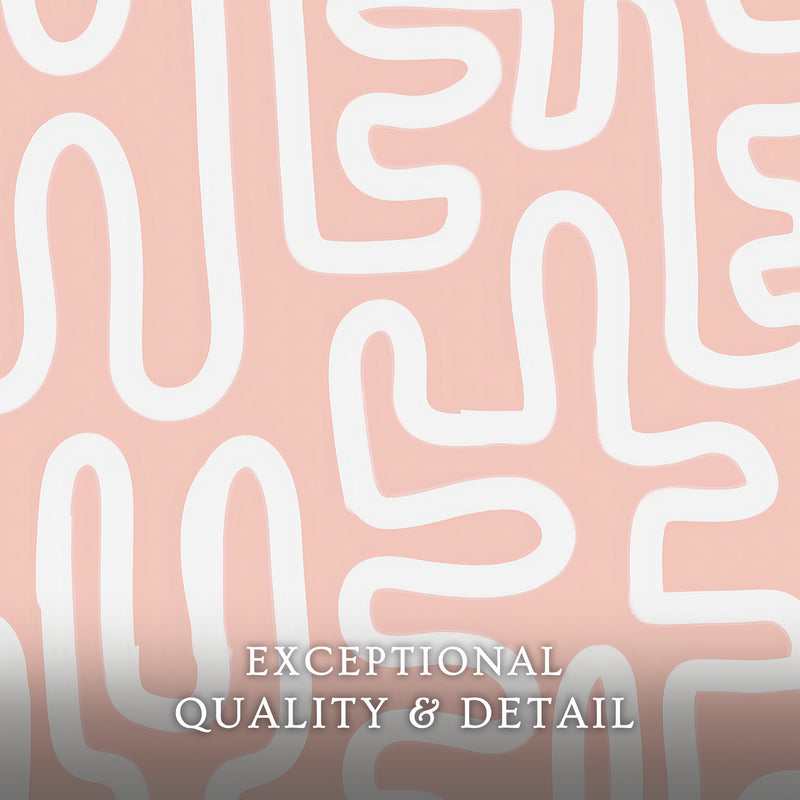 Coral Blush Organic Maze Art - Sage and Rose Prints