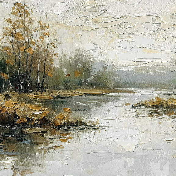 43 Moody Impressionist Marsh Painting Print - Sage and Rose Prints