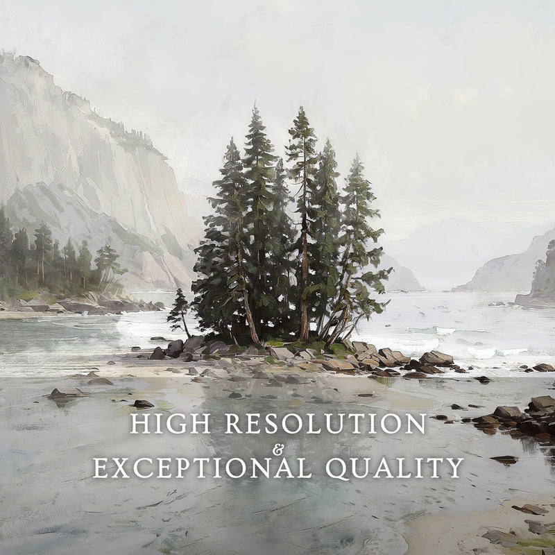 Misty Fjord Painting No2 - Sage and Rose Prints