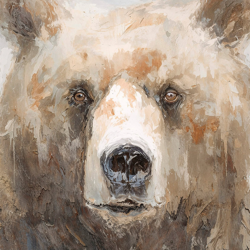 AK-37-Abstract Bear Painting Print - Sage and Rose Prints