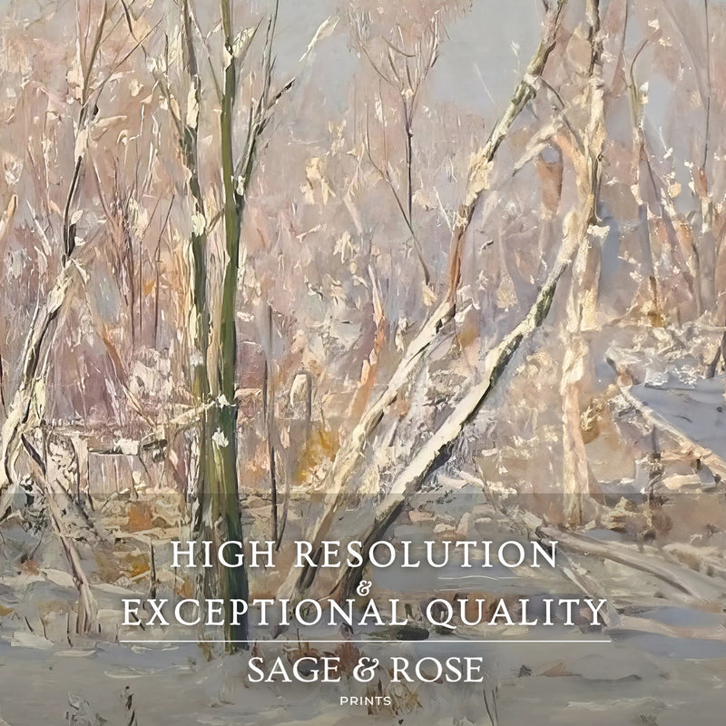 Bright Winter Forest Painting - Sage and Rose Prints