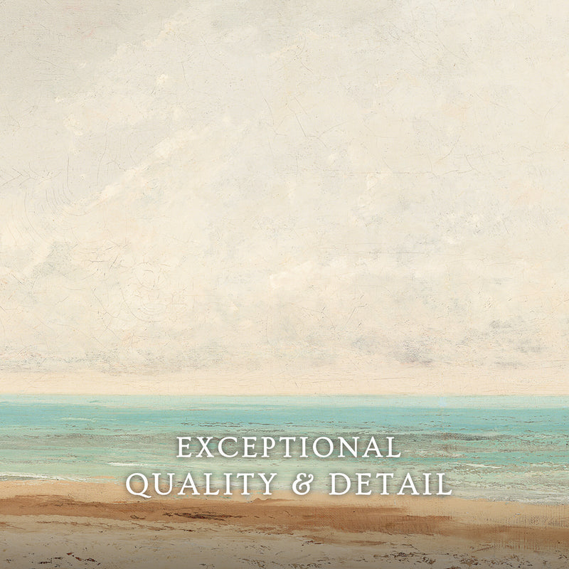 Bright Teal and Orange Abstract Seascape - Sage and Rose Prints