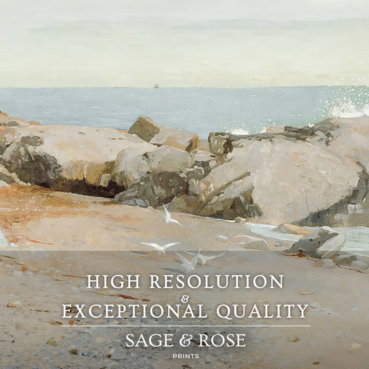 Coastal Art 13-1v - Sage and Rose Prints